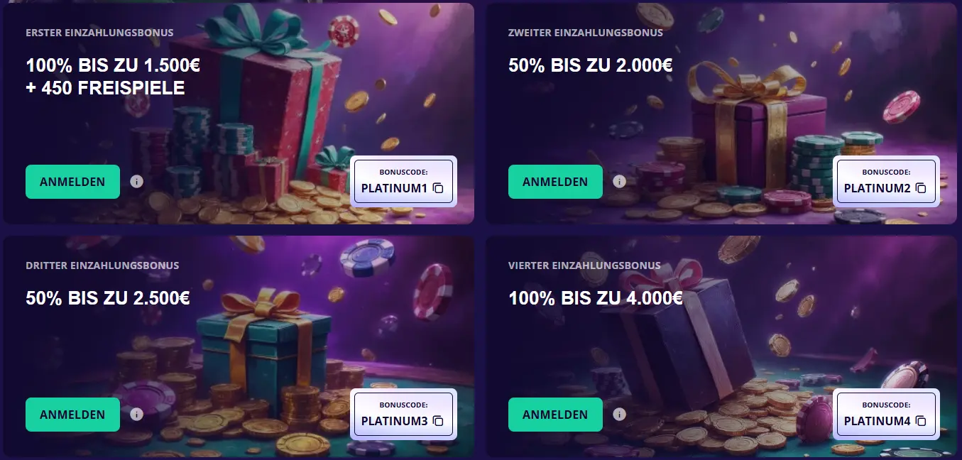 Platinumslots Casino Boni 